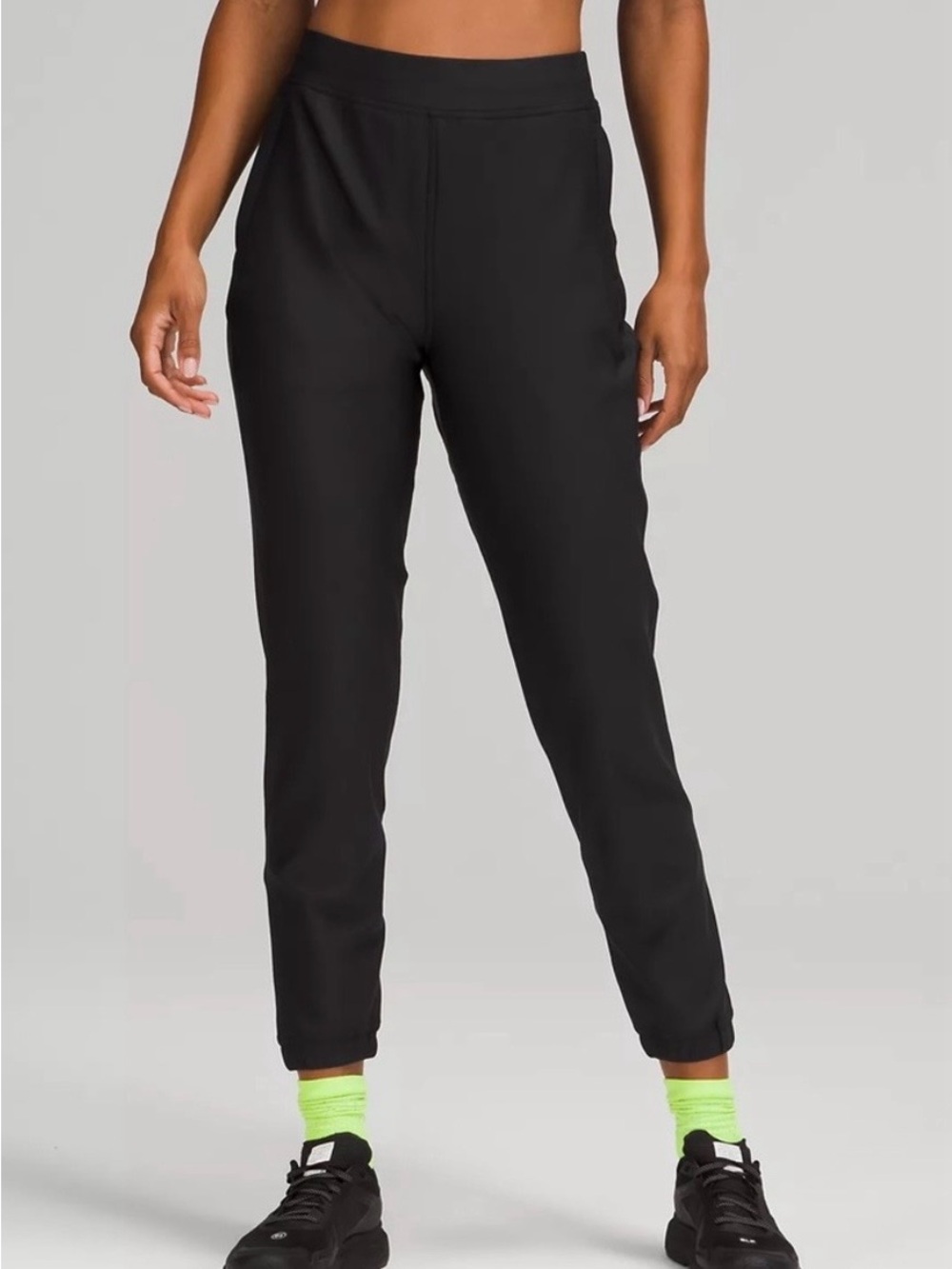 Lululemon Adapted State High Rise Fleece Lined Black Jogger Pants 10 Full Length